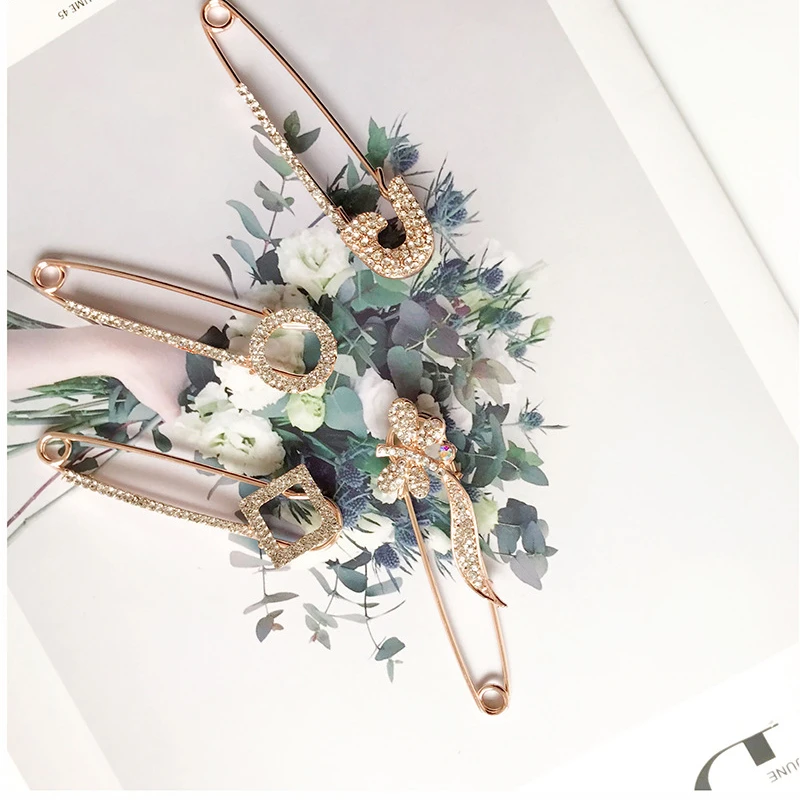 2021 Стразы Броши с булавкой в форме банта большие булавки брошь для женщин платье