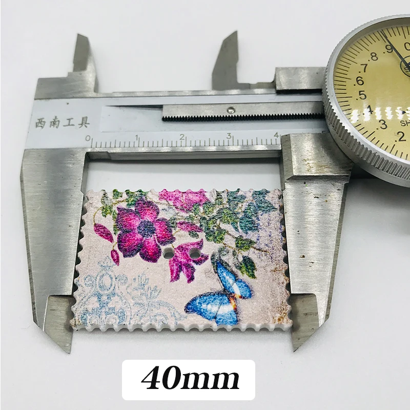 XINDONG прямоугольный штамп смешанный цветочный узор деревянные швейные кнопки для