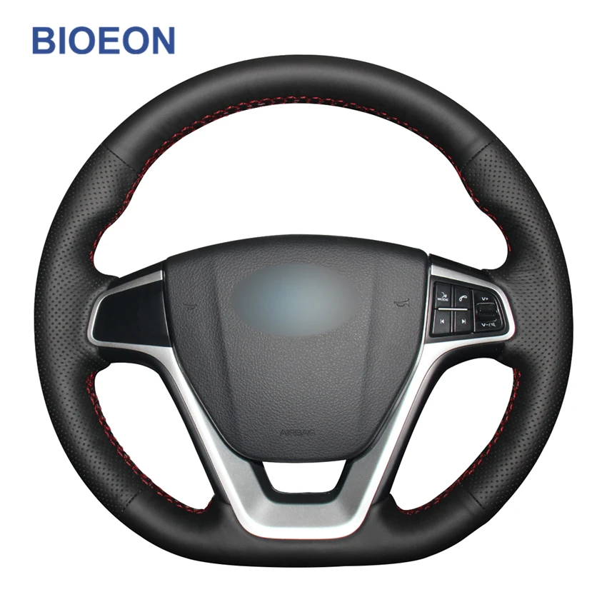 

Hand Stitch Black PU Artificial Leather Steering Wheel Covers for Geely EMGRAND GT 2015 2016 2017