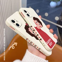 girl in red clothes phone case for iphone 12 pro max 11 x xs xr xsmax se2020 8 8plus 7 7plus 6 6s plus liquid silicone cover