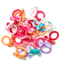 10pcs polka dots bow hair ring rope elastic hair rubber bands hair accessories for girls hair tie ponytail holder headdress