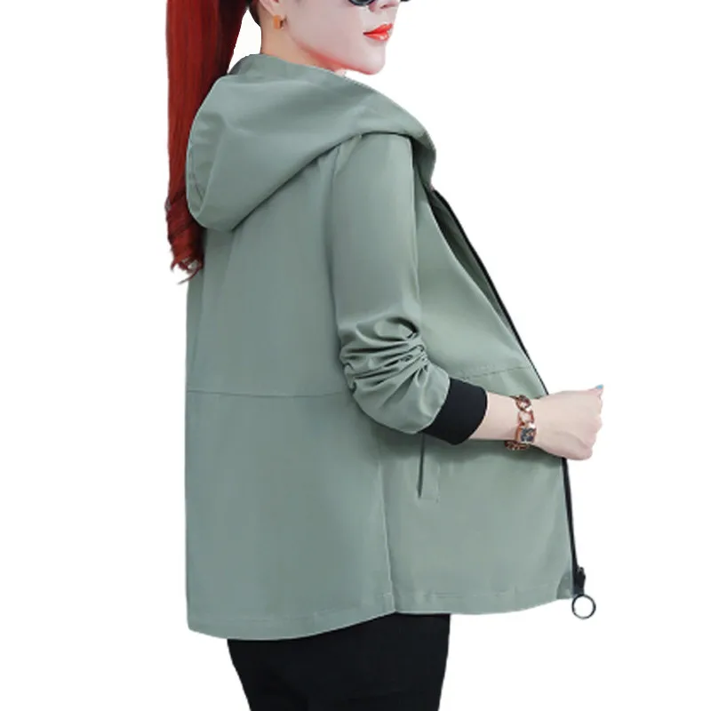 

Women Hooded Jackets Causal Zipper Windbreaker Reversible Coat Bomber Female Lightweight Outerwear Hoodie Coat Jacket
