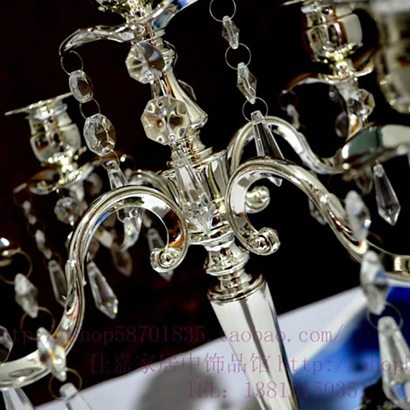 Креативный серебристый подсвечник с 5 рычагами металлический стеклянный