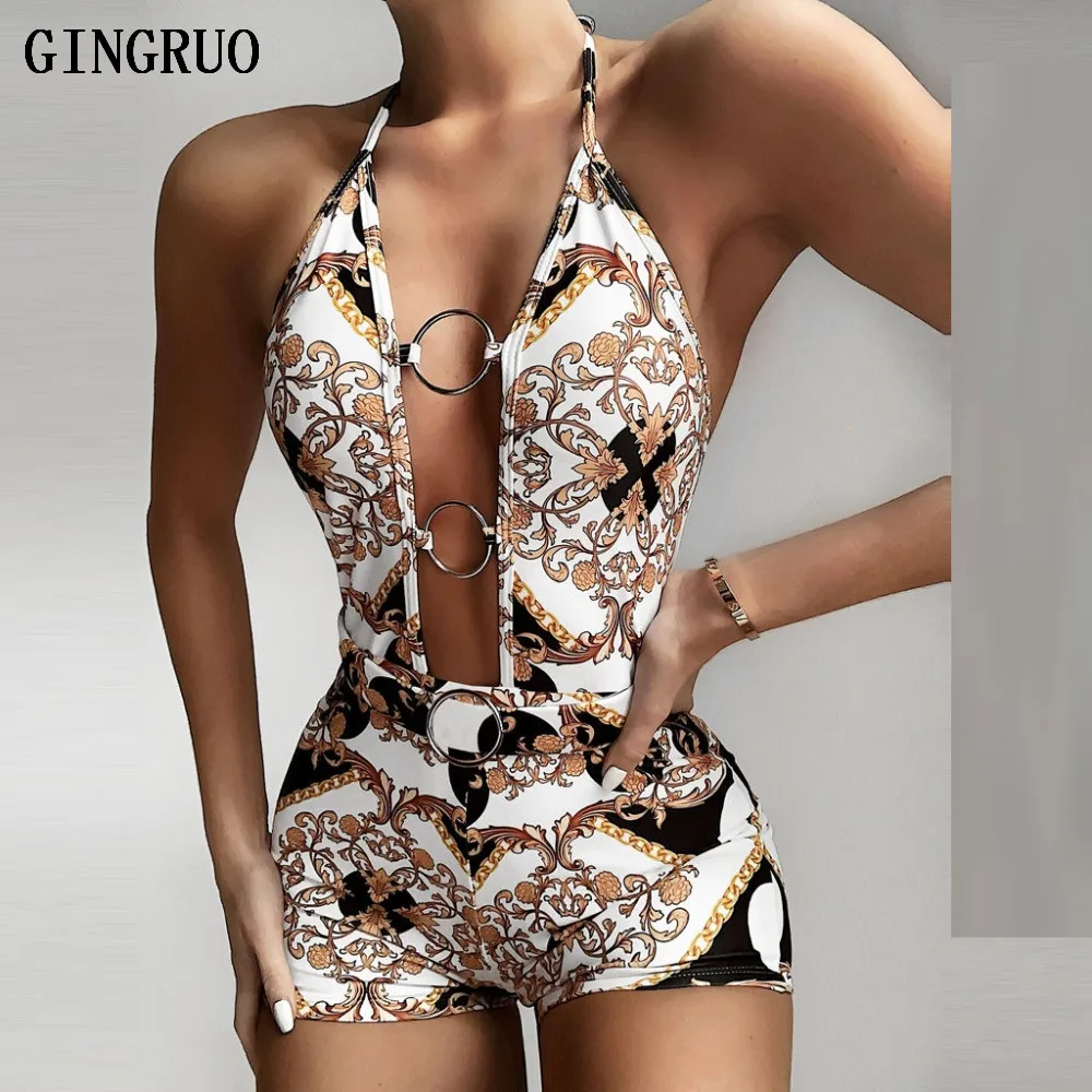 Винтажный купальник женский цельный Металлический бикини пуш ап 2020 сексуальные