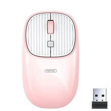Wireless Mouse USB 2400 DPI Wireless Battery Mute Mouse USB 2.4 GHz Office Gaming Home Office Mouse Pink Mouse Girl Mouse
