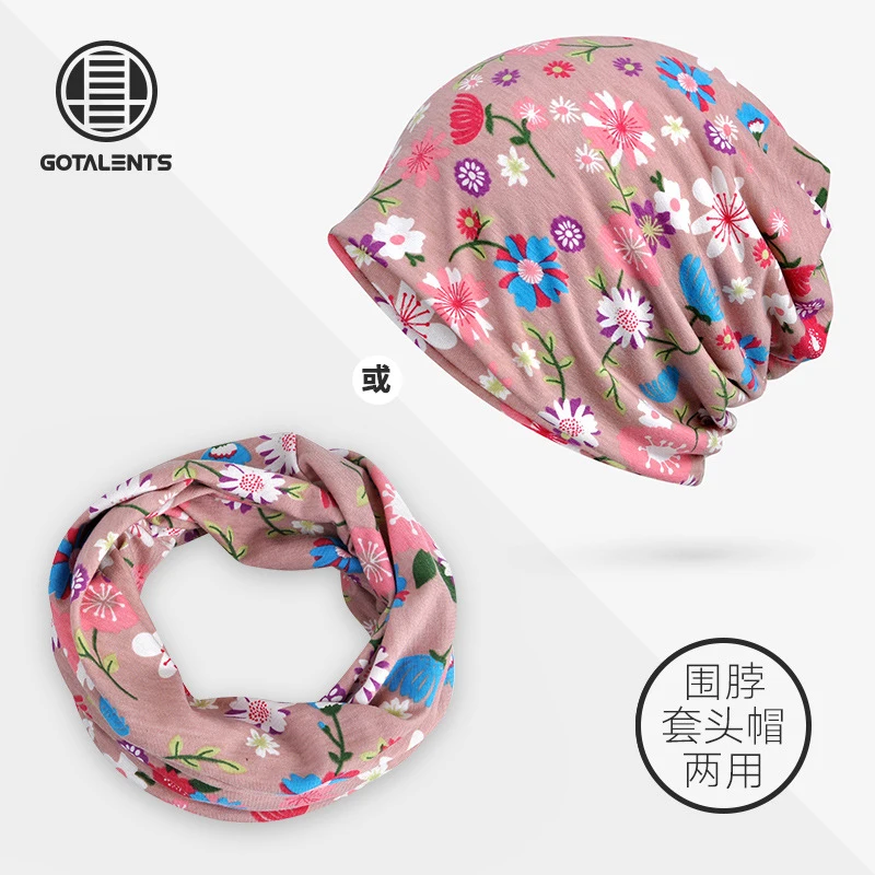 

Fashion New Four Seasons Ladies Beanie Beanie Printing Versatile Thin Sunscreen Breathable Bib Dual-use Hat