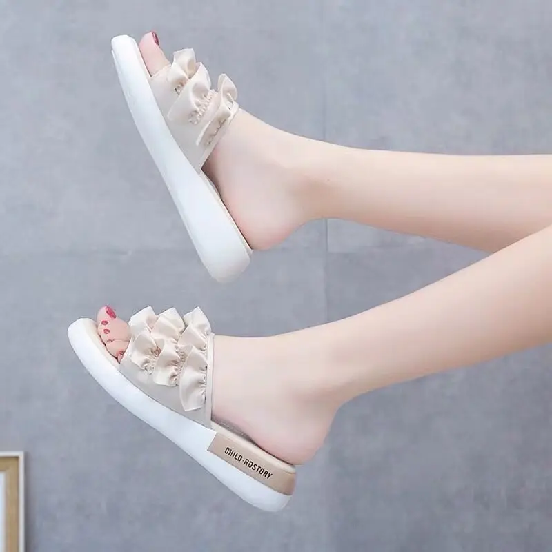 Модные женские шлепанцы модные летние босоножки на платформе 4 см