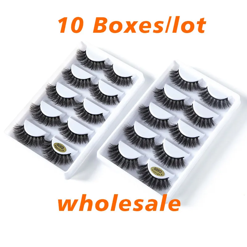 

wholesale 10 Boxes/lot High Quality Reusable Natural eyelash Artificial dramatic lashes Popular Cruelty free mink eyelashes