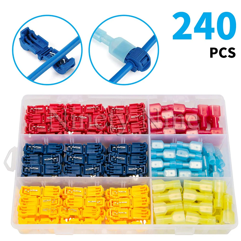 

NEW Wire Connectors, Self-Stripping Quick Splice Electrical Wire Terminals, Insulated Male Quick Disconnect Spade Terminals