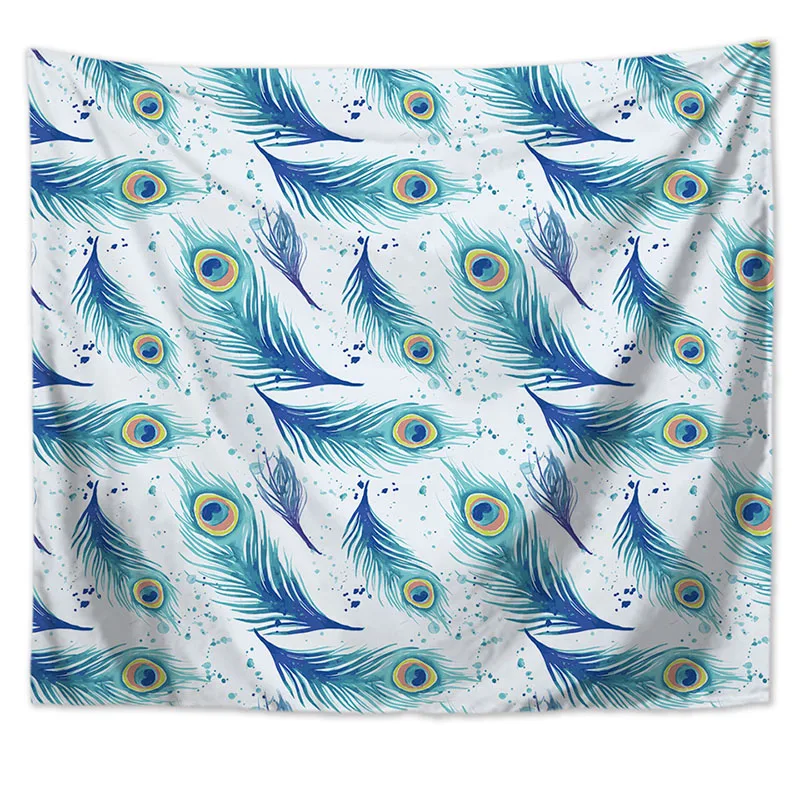 

Peacock feather tapestry mandala home decoration hanging fabric large beach towel