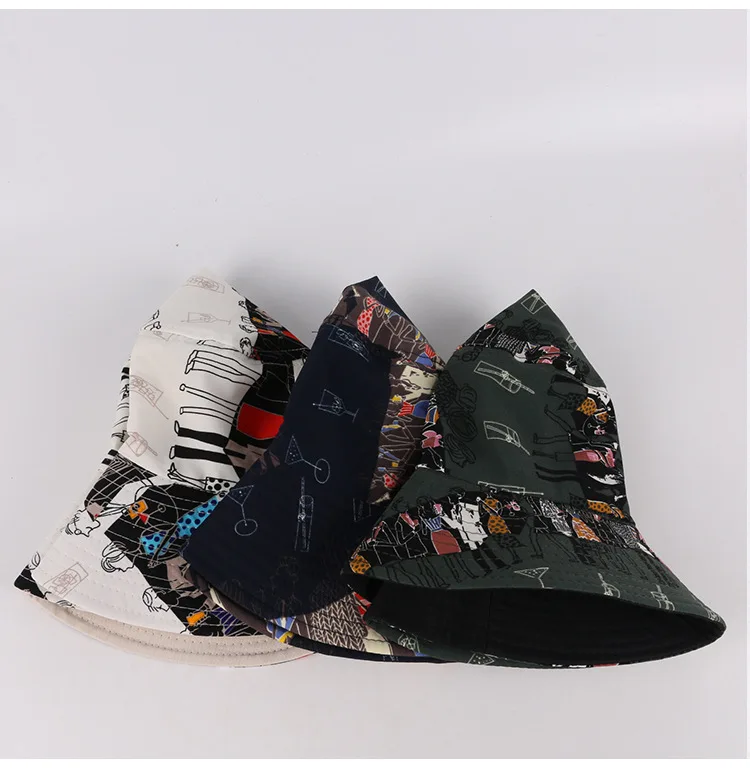 Осень зима 2020 двухсторонняя Панама с принтом шляпа в рыбацком стиле уличная