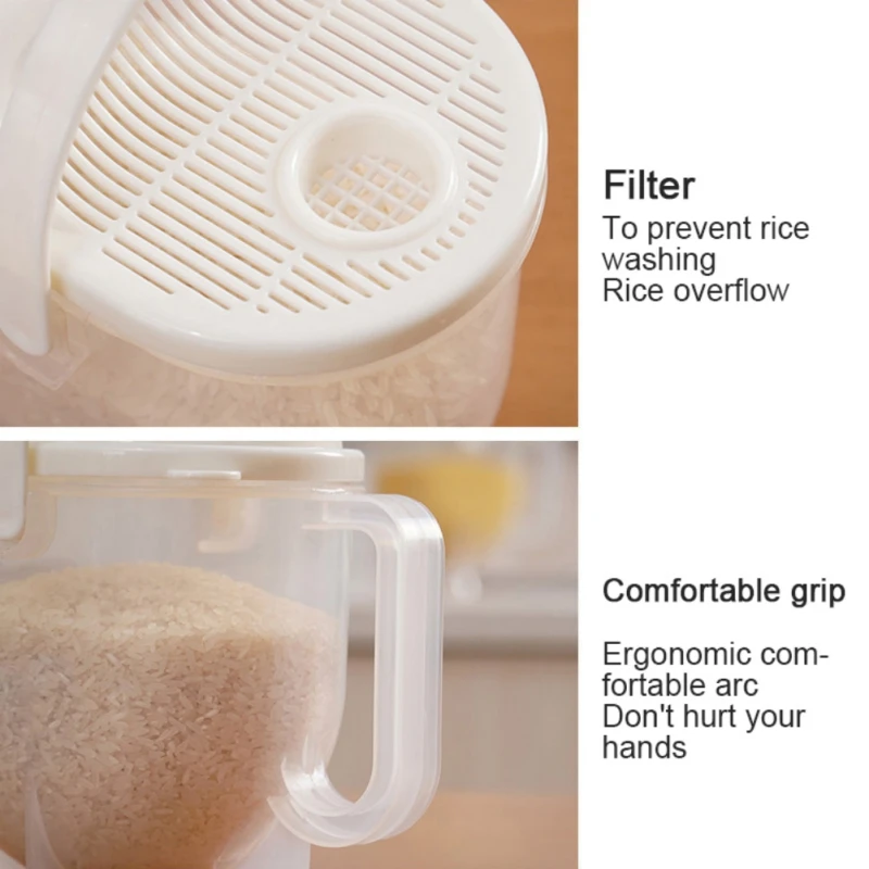 

Norbi Rice Cleaner Rice Washing Sieve Rice Washer Strainer Cleaning Veggie Fruit Kitchen Tools Washing Filter Strainer
