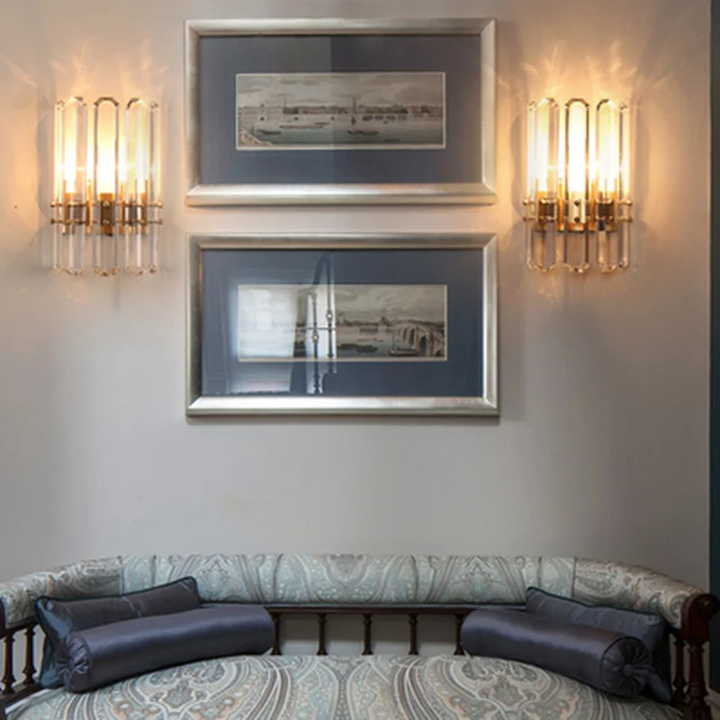 Новый Современный хрустальный настенный светильник блеск 110 В переменного тока