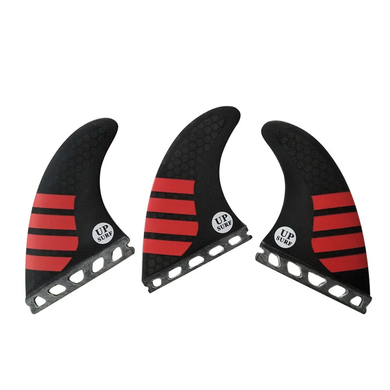 Surf Future Fin paddle board G5 Upsurf логотип соты Стекловолоконные плавники доски для серфинга плавник Размер M 3 штуки в комплекте - Цвет: Black with Red 1