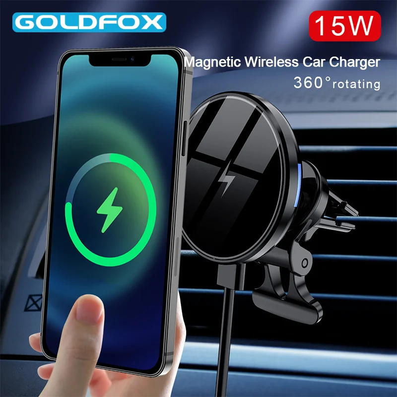 

15W Qi Fast Magnetic Car Wireless Charger For iPhone 12 / 12 pro Wireless Charging Holder For Car Air Vent Mount Holder Stand