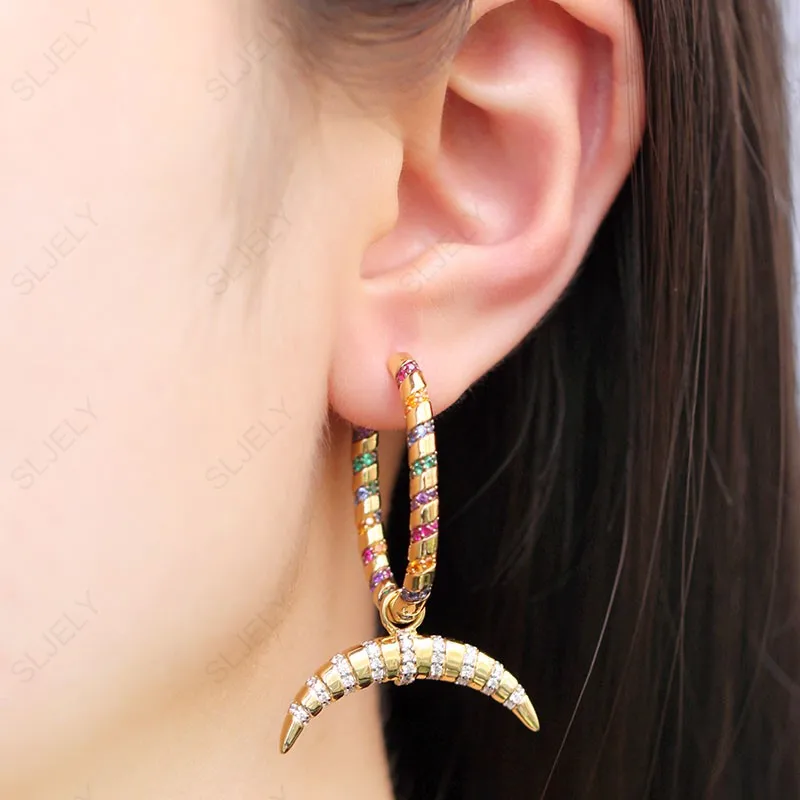 Женские серьги-капельки SLJELY одноцветные серьги из стерлингового серебра 925 пробы