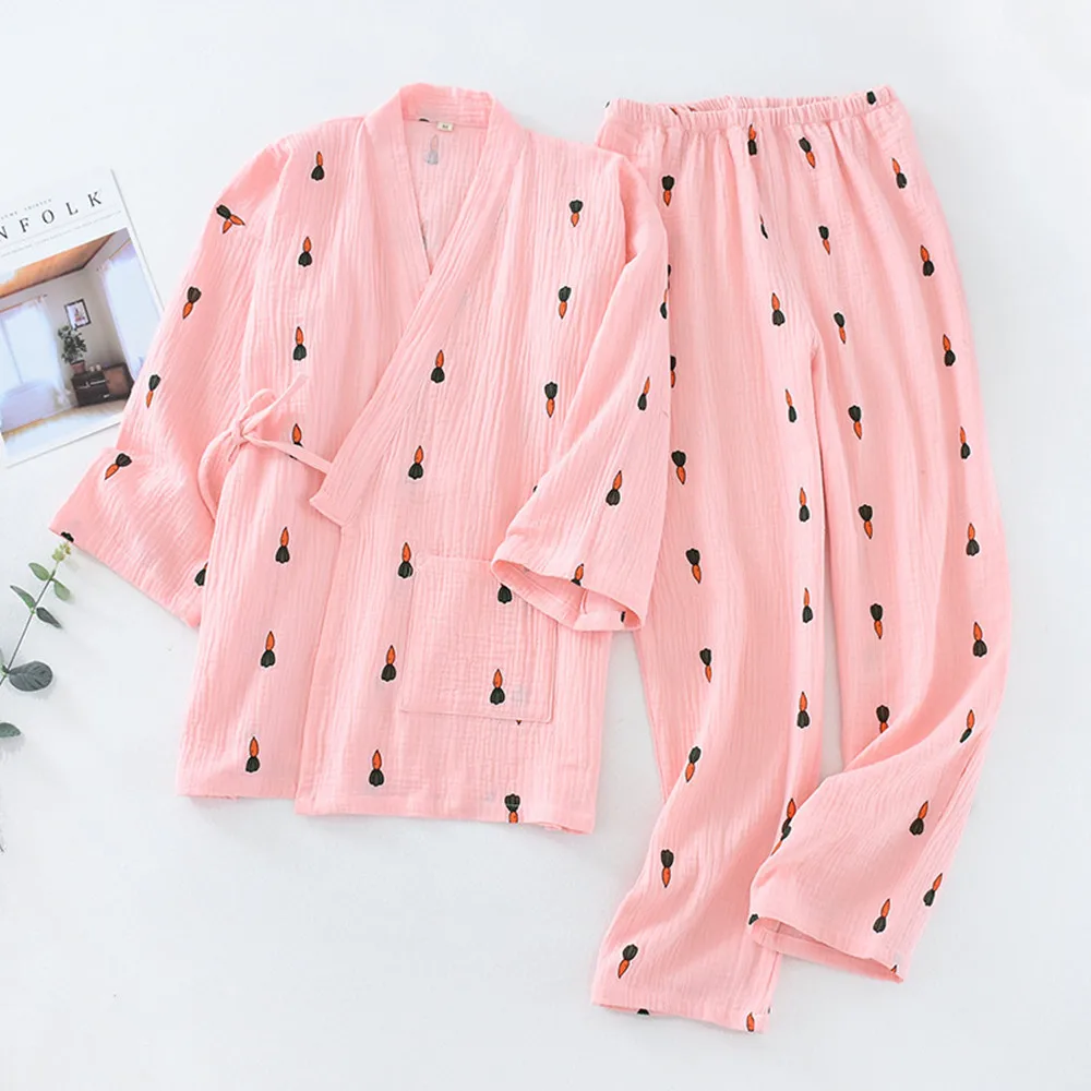 

Fdfklak Cotton Nightwear Pijama Women Set Sleepwear Long Girls Pajamas Spring Autumn New 2 Pieces Sleep Clothes Pyjama