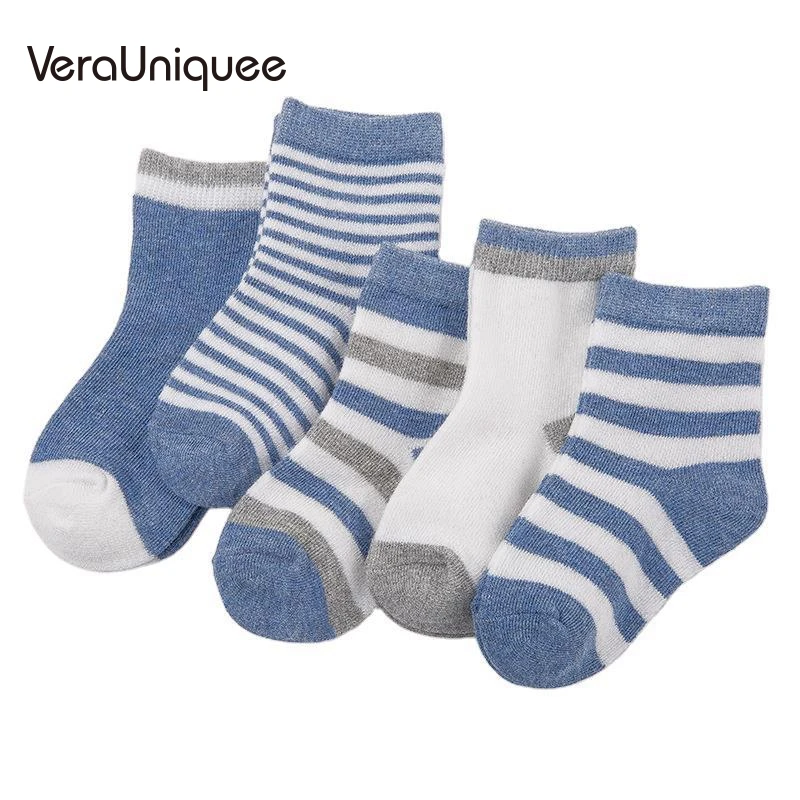 

VeraUniquee Children's Socks 5 Pairs/lot Toddler Autumn Winter Cartoon Newborn Baby Socks Baby Clothes Accessories Infant Sock