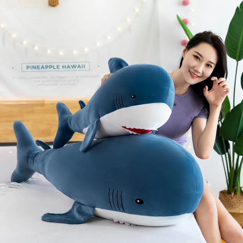 

Giant Shark Plush Toy Soft Stuffed animal Reading Pillow for Birthday Gifts Cushion Doll Gift For Children