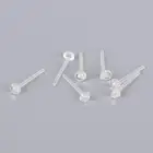 100 шт.лот, модные белые пластиковые простые гипоаллергенные прозрачные стерильные серьги-палочки для дезинфекции ушей для женщин и мужчин