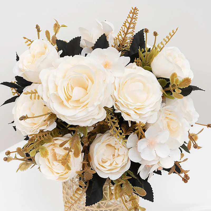 Ретро Искусственные цветы сделай сам Осеннее свадебное украшение для дома