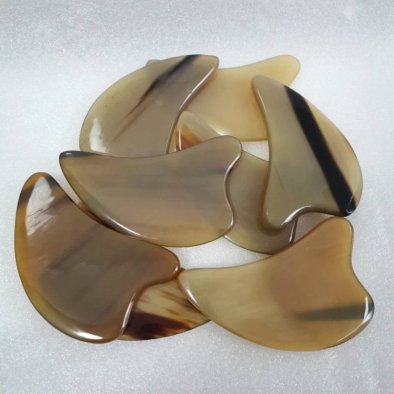 Натуральный рог быка гуаша гуашь со скребком массажер для лица подтяжка шеи тела