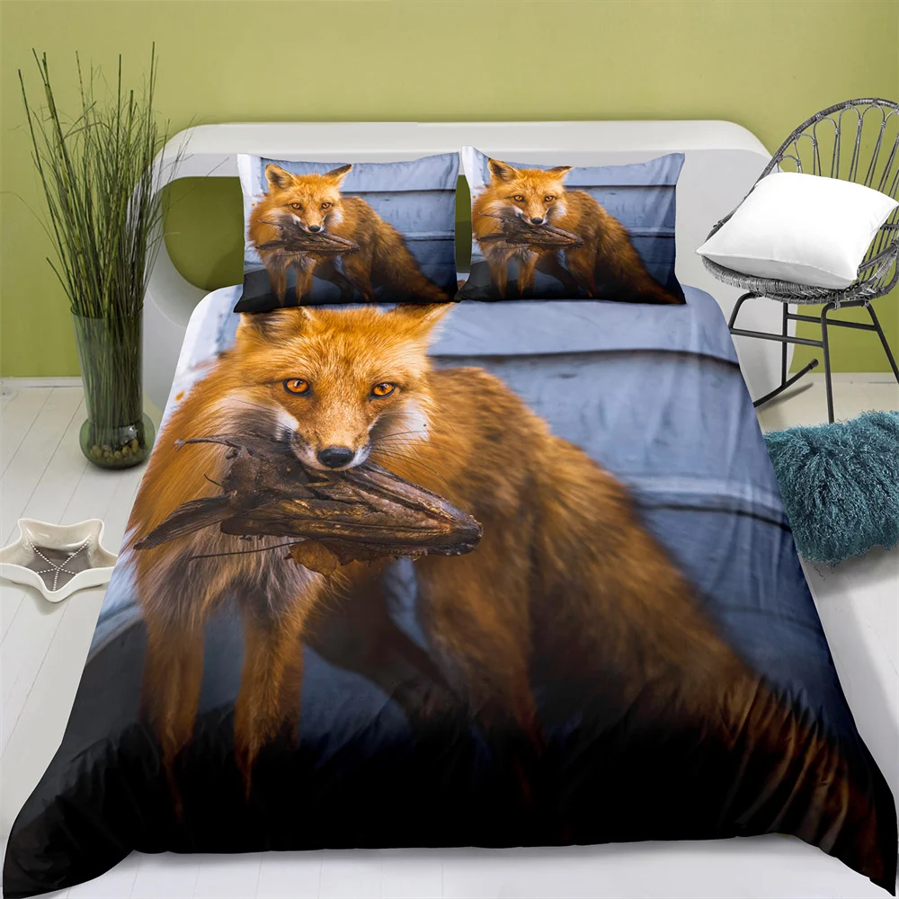 

100% Polyester Animal Duvet Cover Digital Printing Bedding Set with Pillowcase Bed Cover Boy Quilt Bedding Set