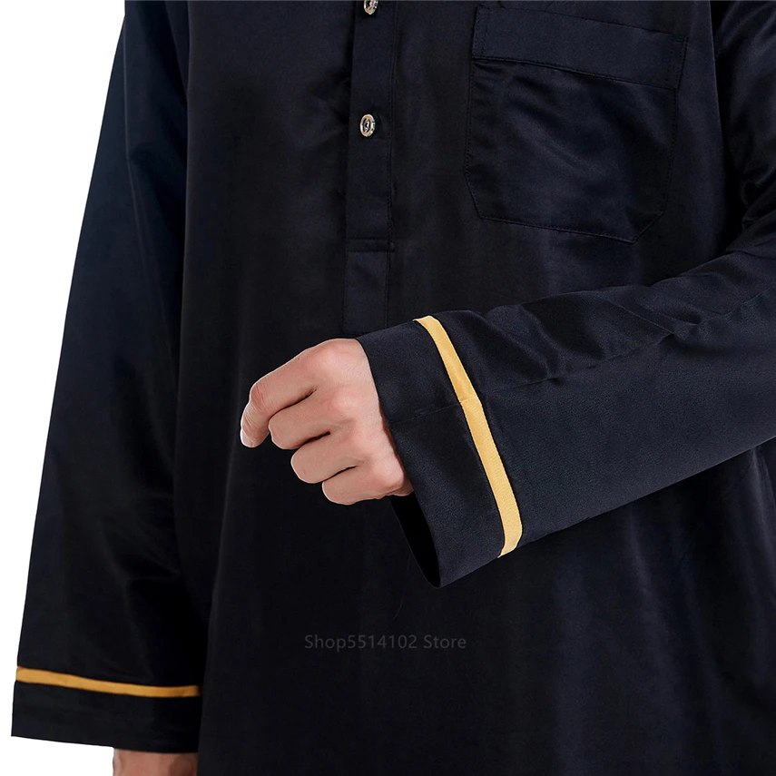 

Man Casual Saudi Arabia Men Abaya Muslim Robe Long Sleeve Indian Middle East Islamic Clothes Loose Arabic Party Wear