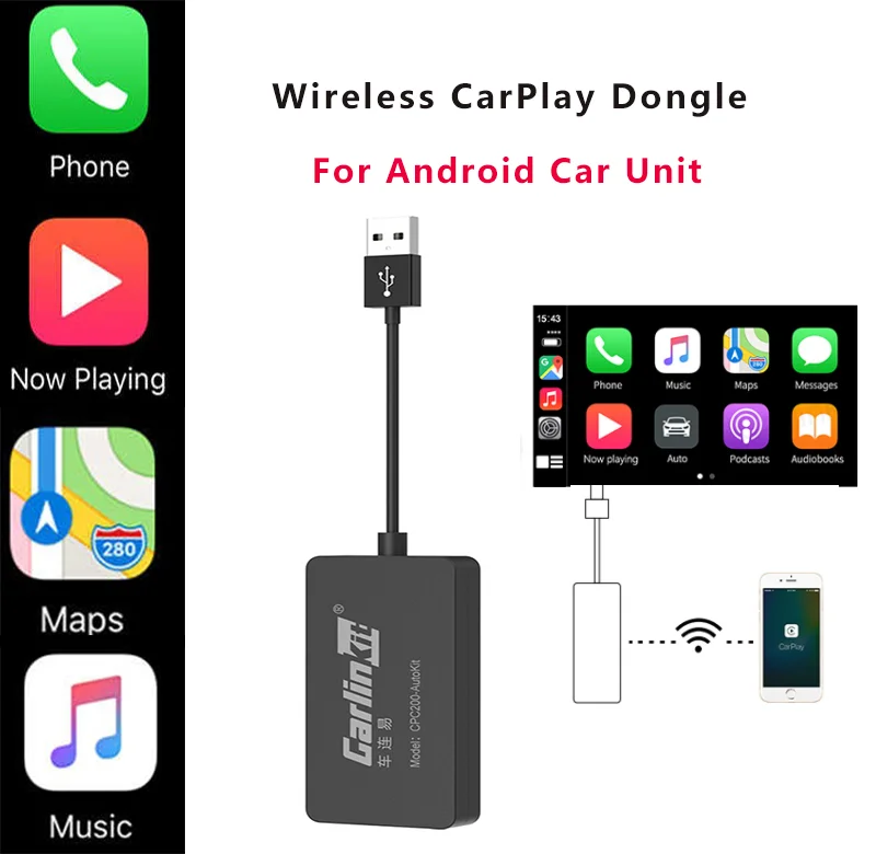 Беспроводной адаптер CarPlay Carlinkit беспроводной Автомобильный ключ Android для IPhone