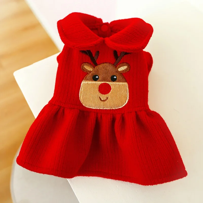 

Dog Christmas Clothes Pet Warm Plush Elk Couple Coat Dress Puppy Hoodie Jacket for Small Dogs Yorkshire Winter Sweatshirts York
