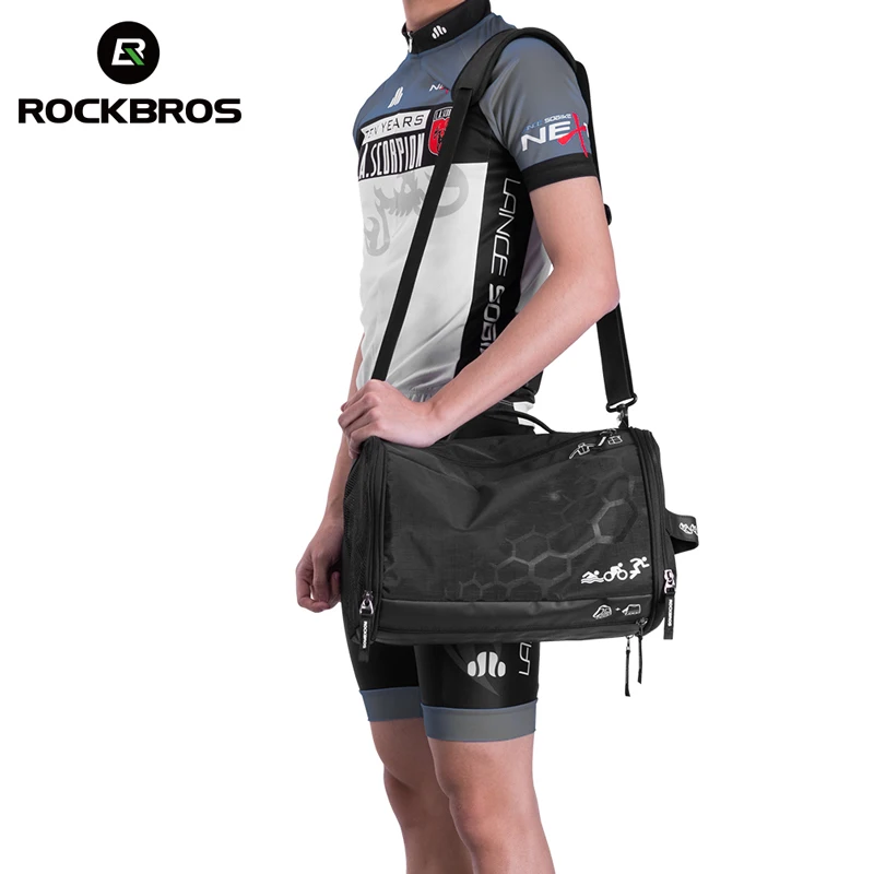 

Велосипедная сумка ROCKBROS, вместительная водонепроницаемая сумка для триатлона, с дождевиком, уличная спортивная сумка для тренировок в зале