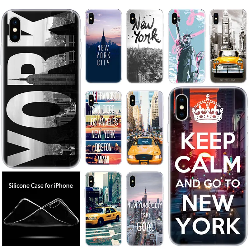 Роскошный мягкий силиконовый чехол для телефона в стиле Такси Нью Йорк город Apple
