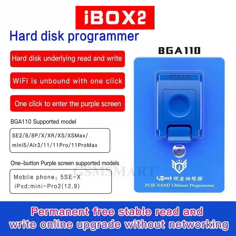 Новинка версия ibox2 BGA110 программатор iBox для iPhone SE-11 Pro Max ipad NAND SYSCFG модификация
