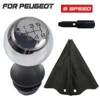 leather gear shift knob gaiter boot cover case for peugeot 106 206 306 406 107 207 307 407 301 308 2008 3008 chrome 5 6 speed