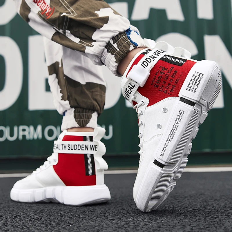 Trend Hot Sale Men's Fashion Casual Shoes High Top Sneaker 2019 Spring New Men Quality Non-slip Walking Shoe Zapatill |