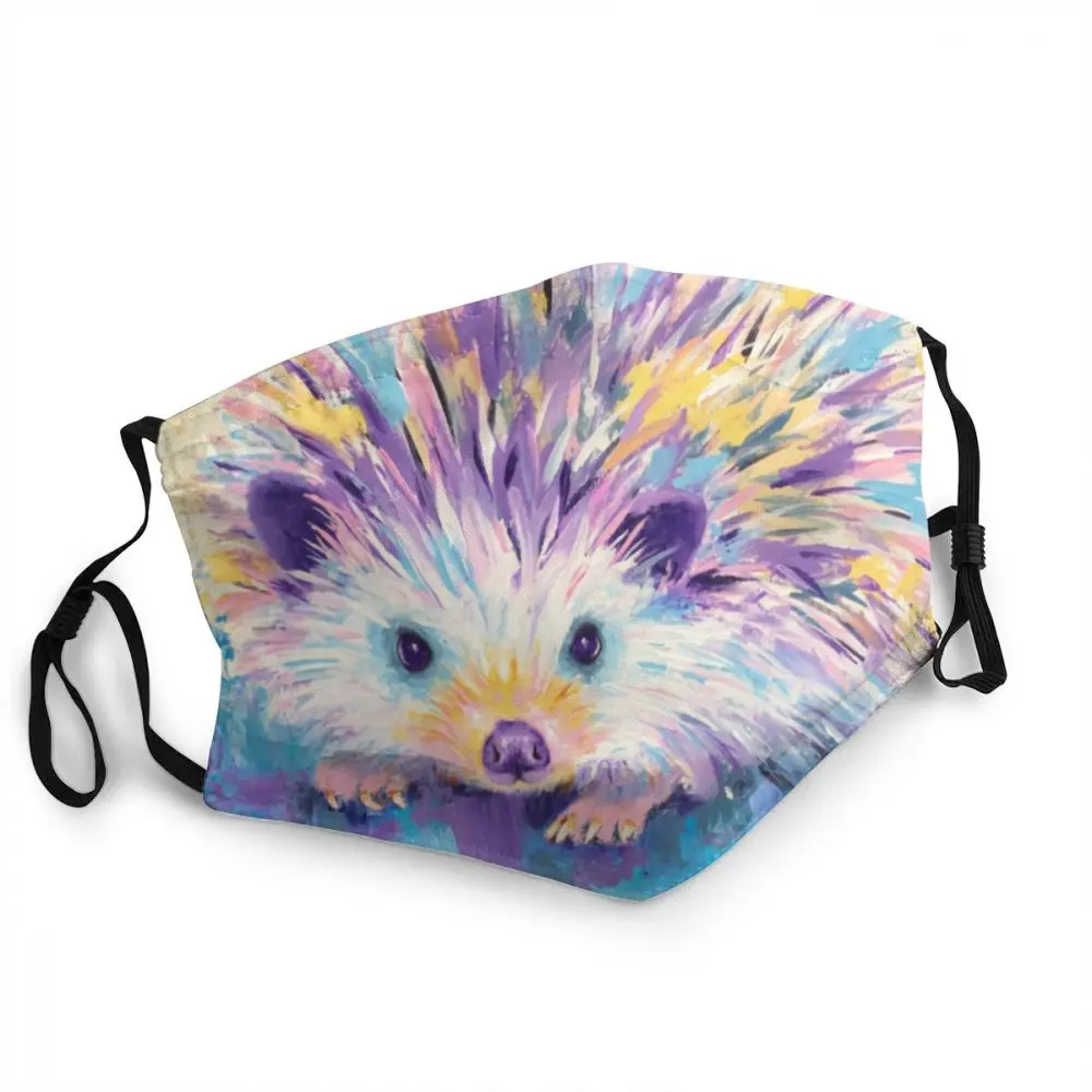 

Rainbow Hedgehog Non-Disposable Face Mask Unisex Adult Cute Animal Anti Haze Dustproof Protection Cover Respirator Mouth Muffle