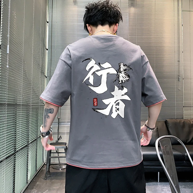 

6XL Men's T-shirt Oversized Cotton Printing Short Sleeves Mens Tshirt Summer Plus Size Streetwear Men T Shirt Clothing