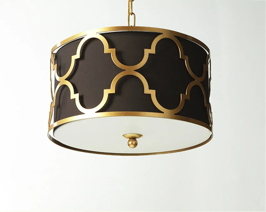 Американские Золотые железные подвесные светильники в стиле ретро для спальни