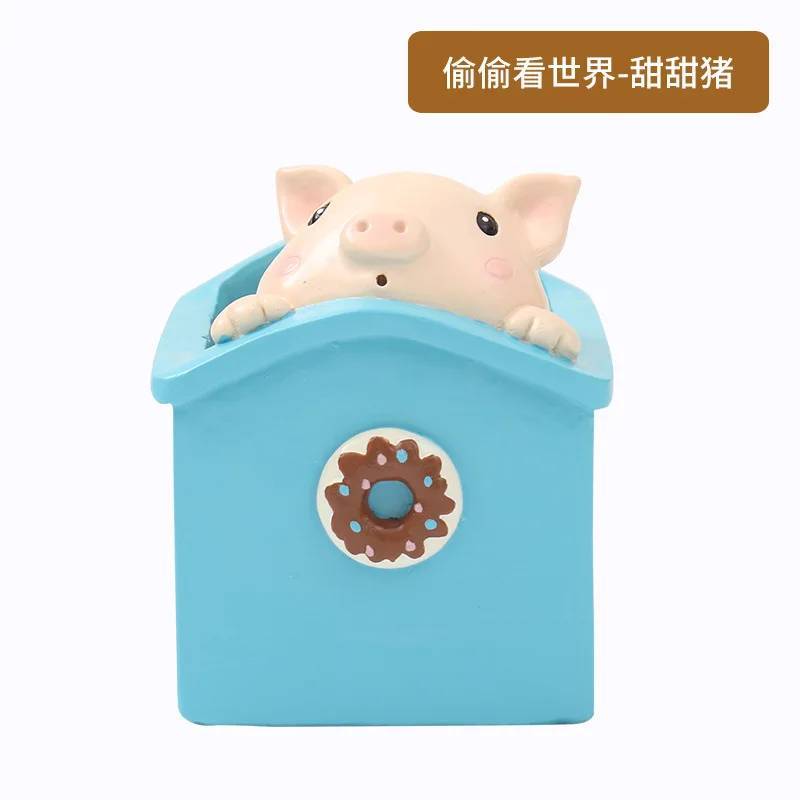 piggy 1 шт. цветочные горшки Милая собачка квадратный кашпо животные цветочный горшок суккуленты растения кактус горшки для дома бонсай украшения - Цвет: piggy