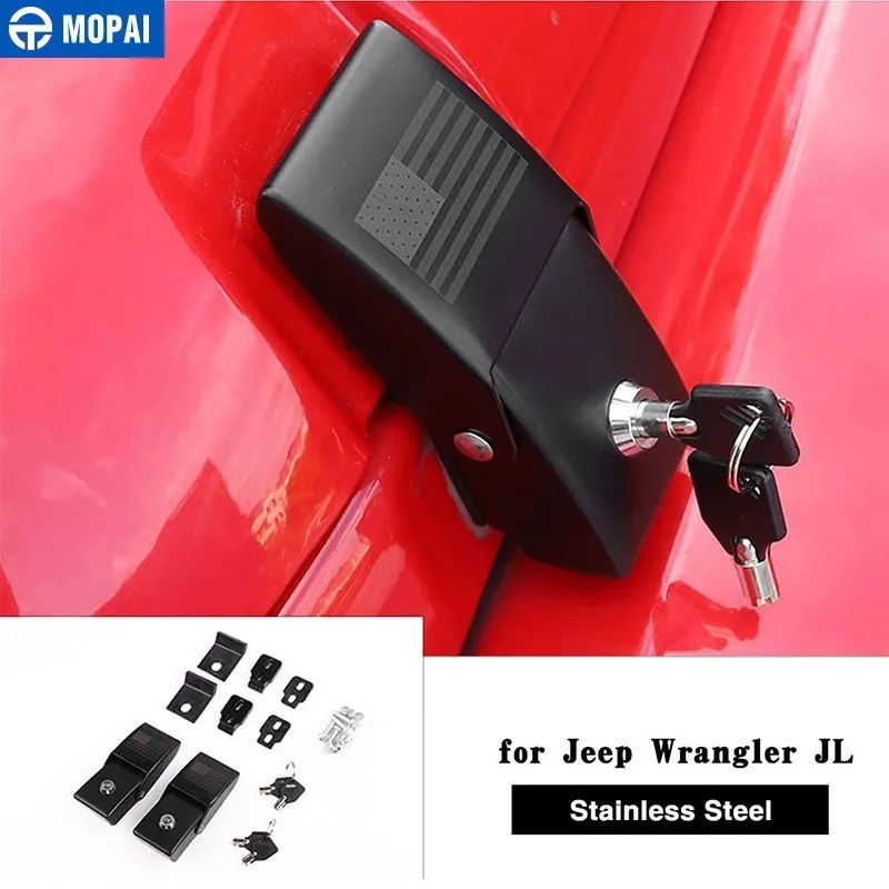MOPAI Автомобильный Замок капот защелка с ключом набор для Jeep Gladiator JT 2018 + двигателя