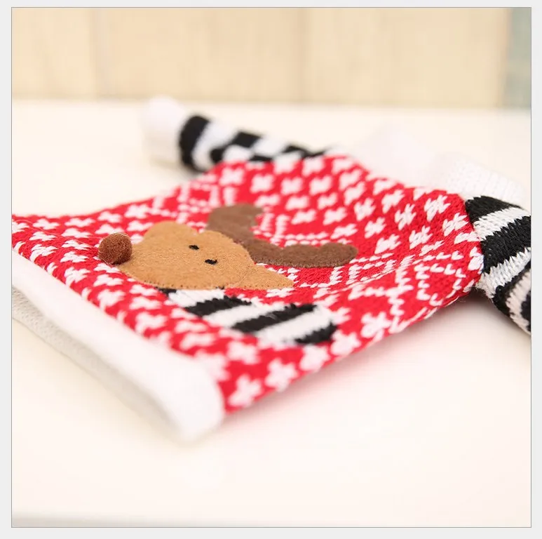 Красный Рождественский олень защитная одежда для бутылки вина Рождественская