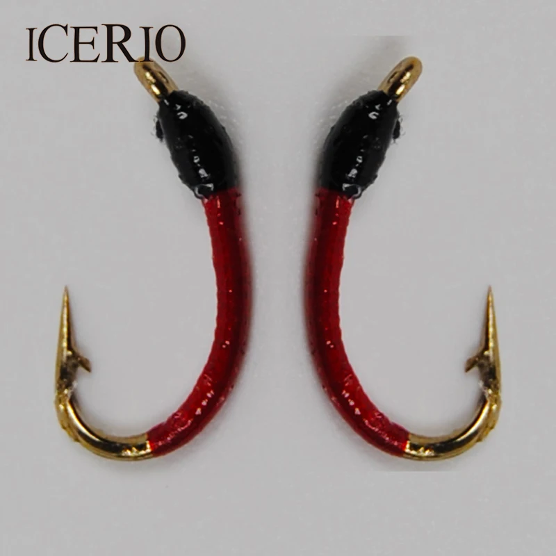 ICERIO 6 шт. красная личинка Нимфа приманки на форель для ловли нахлыстом #14|fishing lure|fly