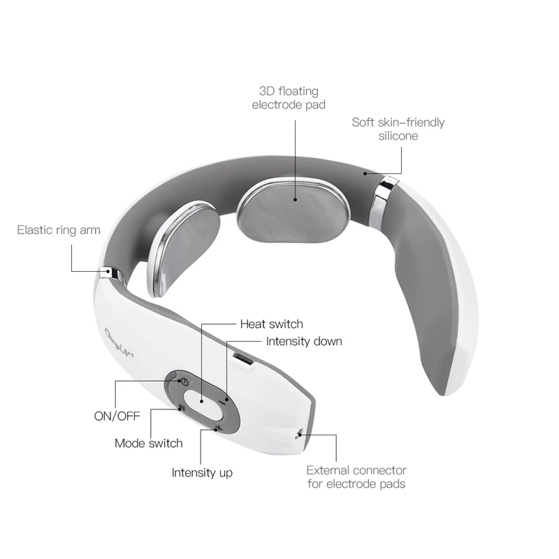 Многофункциональный Электрический массажер для шеи с электродами магнитный