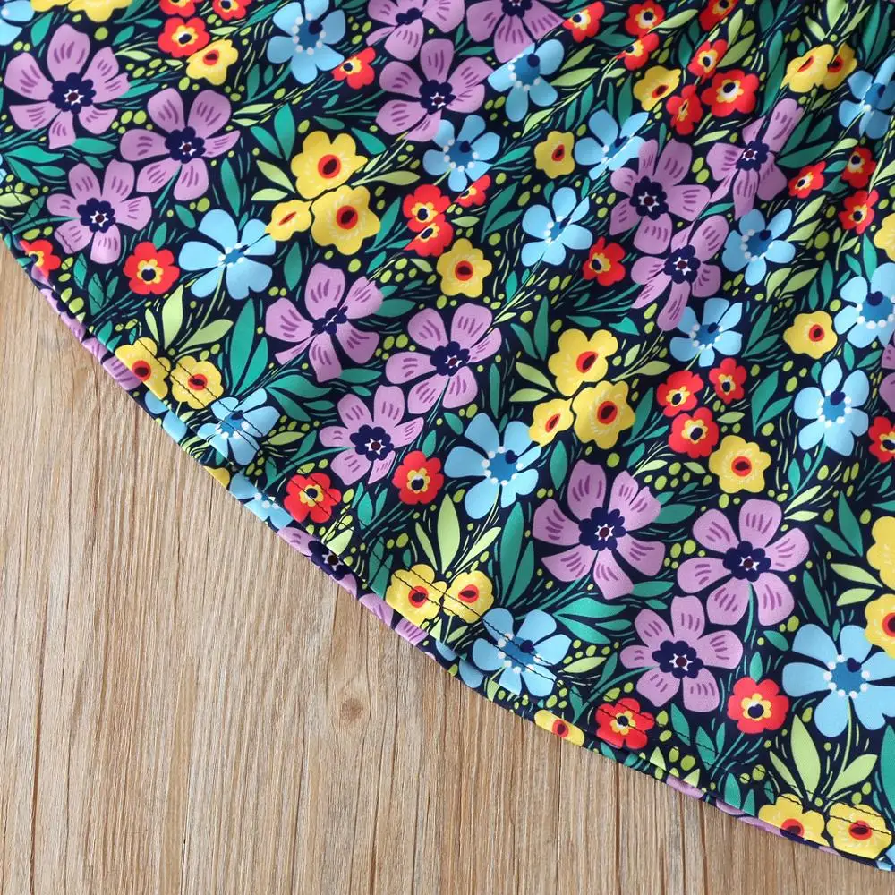 

Autumn 2020 Girls Dress Girls Summer Cute Dress Cotton Long Sleeve O Neck Print Floral A-line Cute Girls Dress Vestidos 1-6T