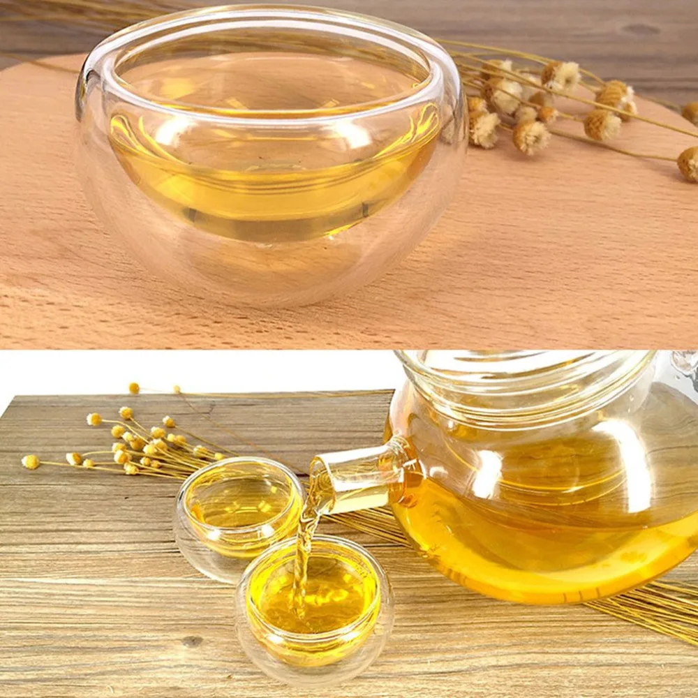 50 мл чистая вода Стекло питьевой Чай чашки термостойкие двойными стенками Слои