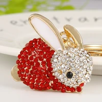xuqian 2644mm with top seller creative metal diamond rabbit key chain for jewelry making bag a0134