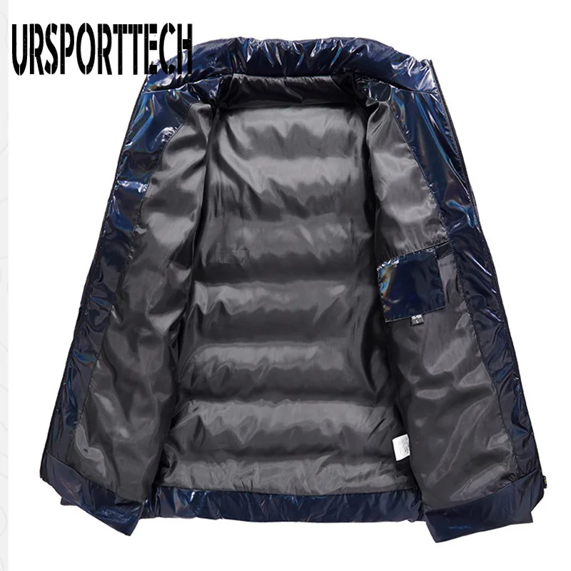 2020 New Winter Jacket Men Thick Casual Solid Color Bright Duck Down Parka Coat Slim Warm Waterproof Down Jacket Male Clothing