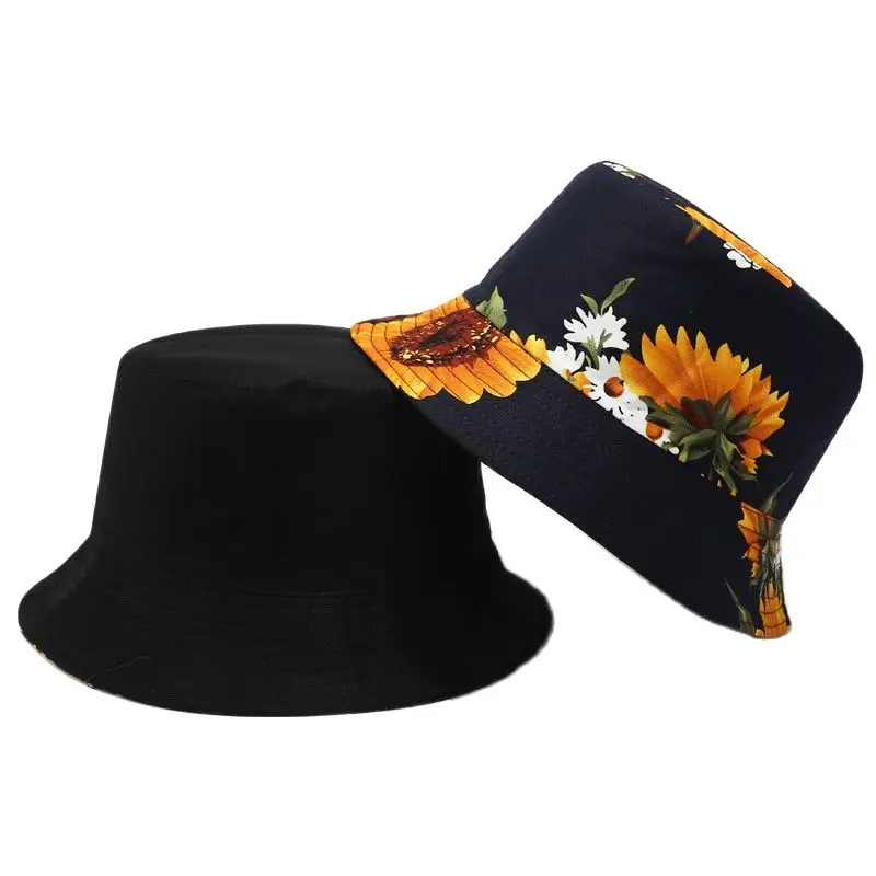 

Double-sided Panama Women's Hat Men's Collapsible Sunflowers Fishing Hats Summer Hats for Women Big Size Hat for Man Buckets