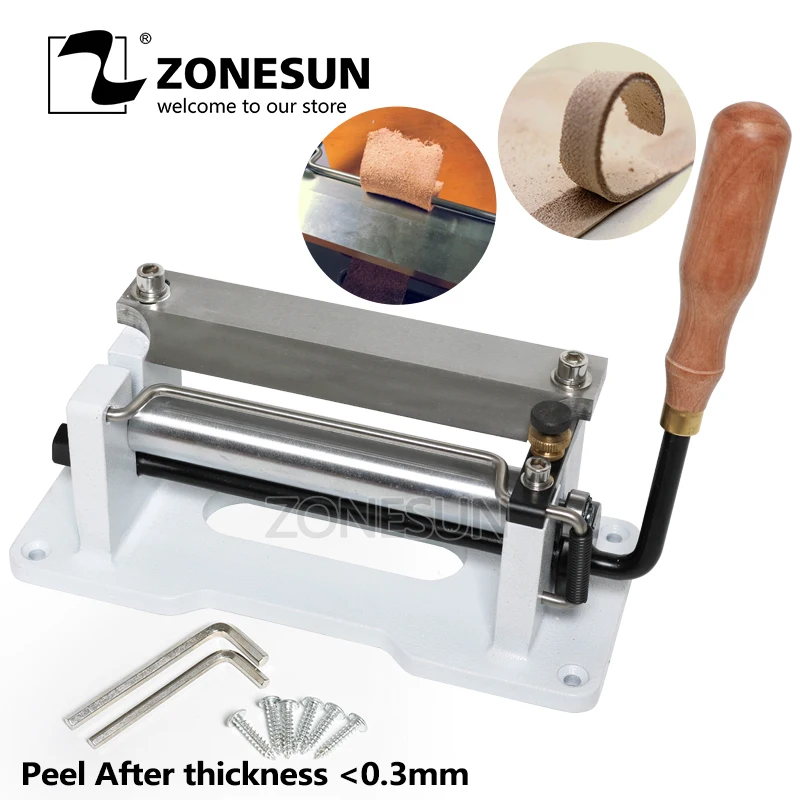 

ZONESUN Leather Cutting Splitter Skiving Machine Peeling Machine Paring Leather Skiver Vegetable Tanning Scrape Thin Tool