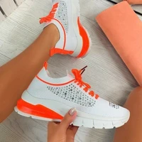 2021 new style flying woven rhinestone casual sports single shoes women large size 35 43 lace mesh breathable running shoes
